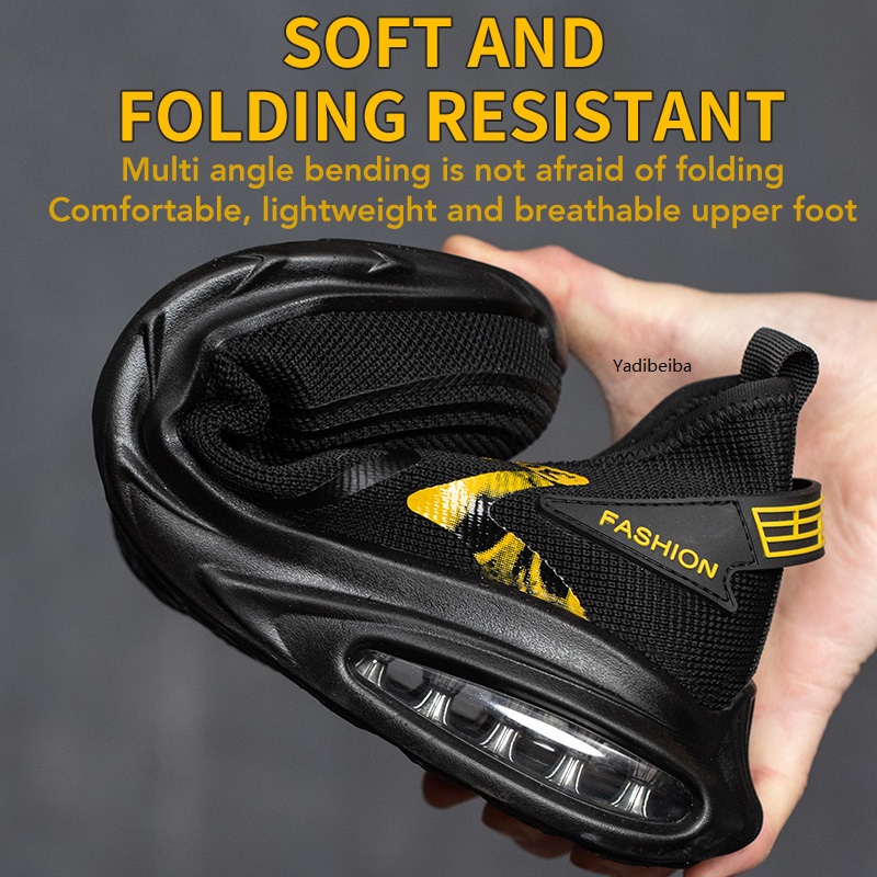 Cushion Air Steel Toe Men Women Work Sneakers Light Anti-Smashing Safety Boots Indestructible Shoes 2bd5