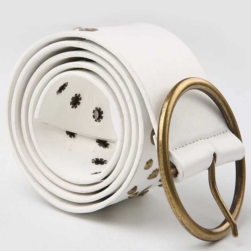 Women PU Leather Belt Retro Vintage Riveted Pin Buckle Wide Cinch Belt Wide Belt for Dress Jeans Pants Clothing AccessoriesX240914