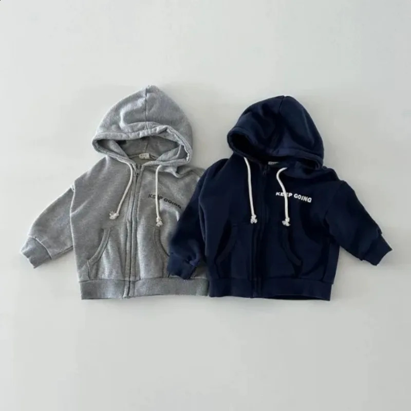 Korean INS Kids Boys Jogger Set Baby Boys Workout Jacket Hoodie Elastic Sweatpant Sets Full Zip Hooded Child Tracksuit 1-6T 240906