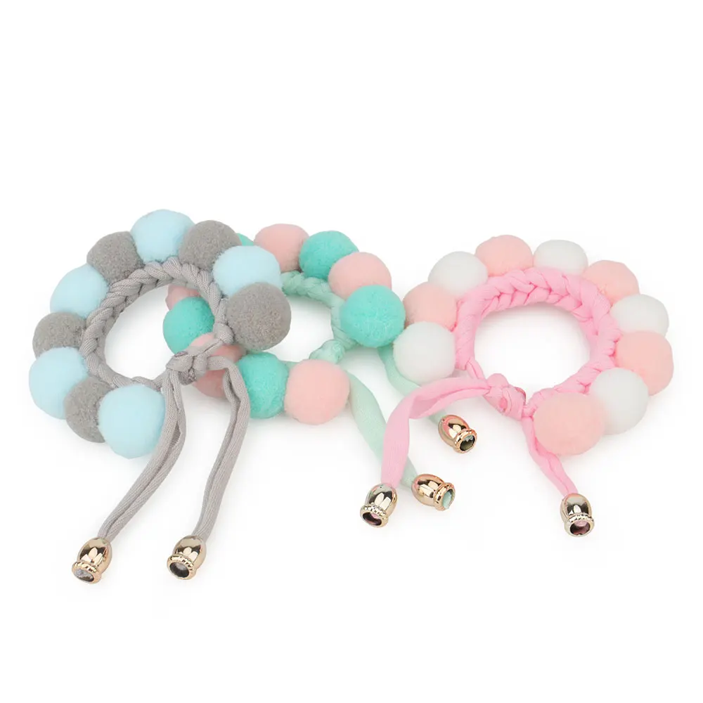 Puppy Collars ,Cute Cat Collar Colored Pet Puppy Dog Collar Dog Grooming Collar Cat Plush Ball Necklace Puppy Accessories Scarf