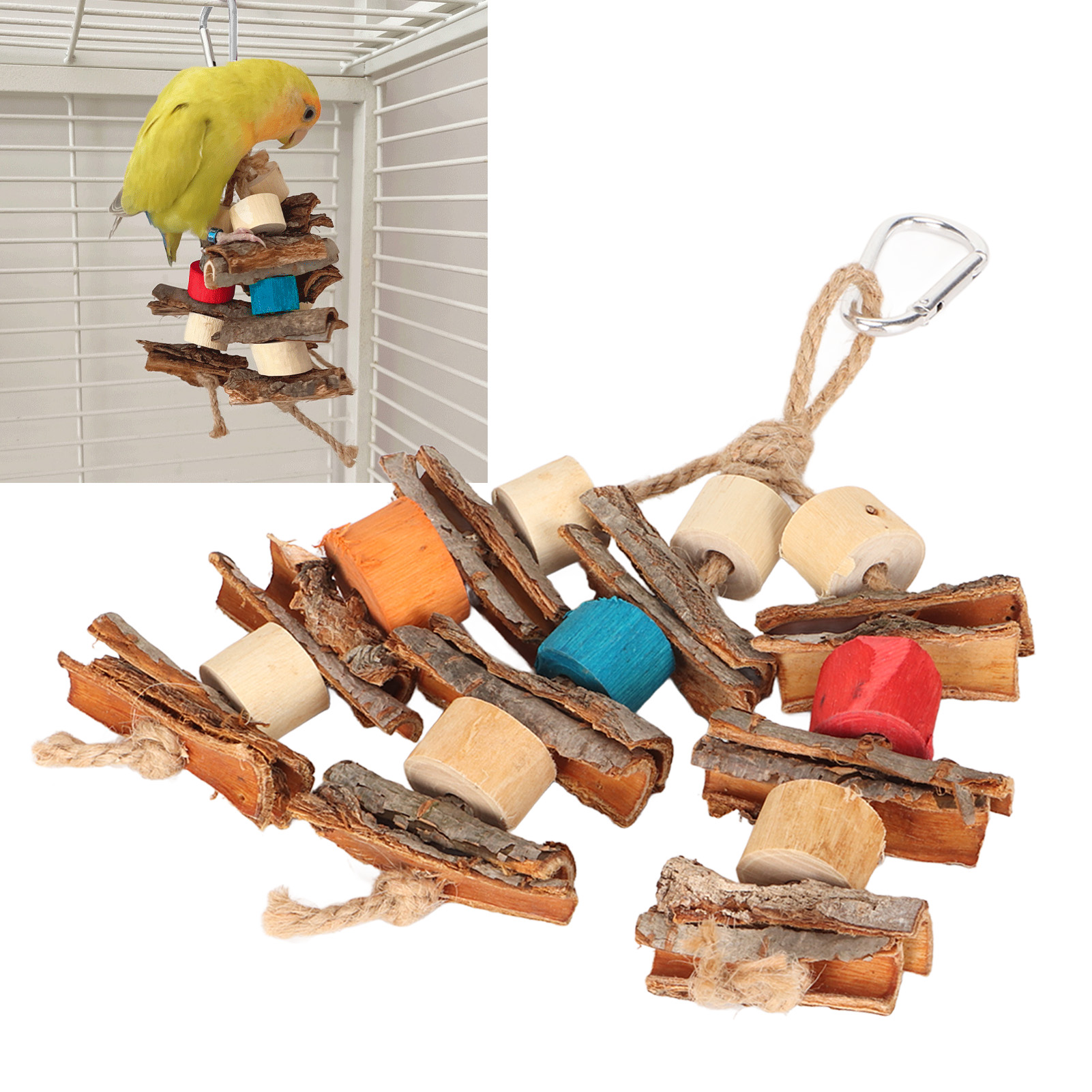 Parrot Chewing Toys Bite Resistant Hanging Toys Colorful Chew Toys For Medium Small Birds Cockatiel Budgerigar