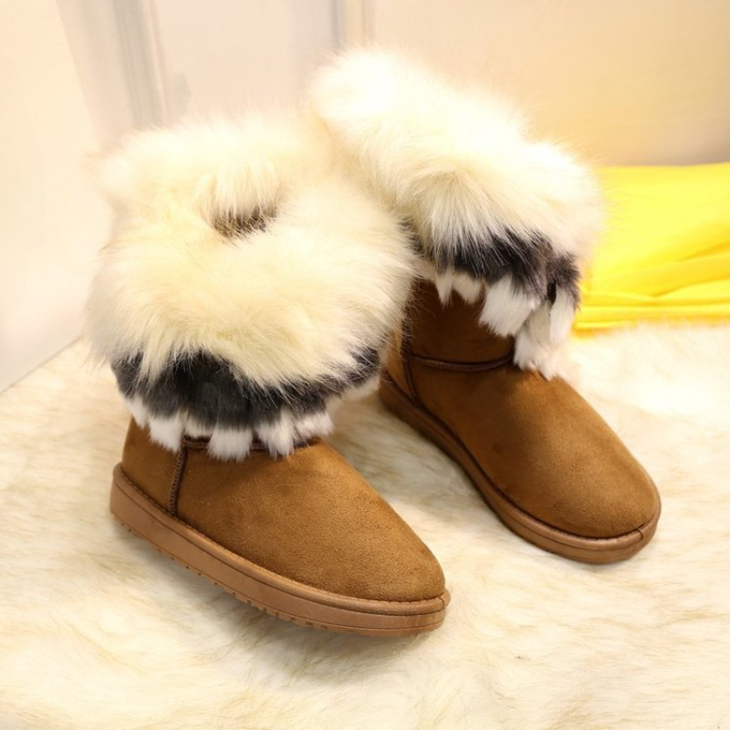 Winter Boots for Women Fashion Furry Snow Boot Female Luxury Designer Warm Plush Flats Short Botas Ladies Comfort Party Shoes