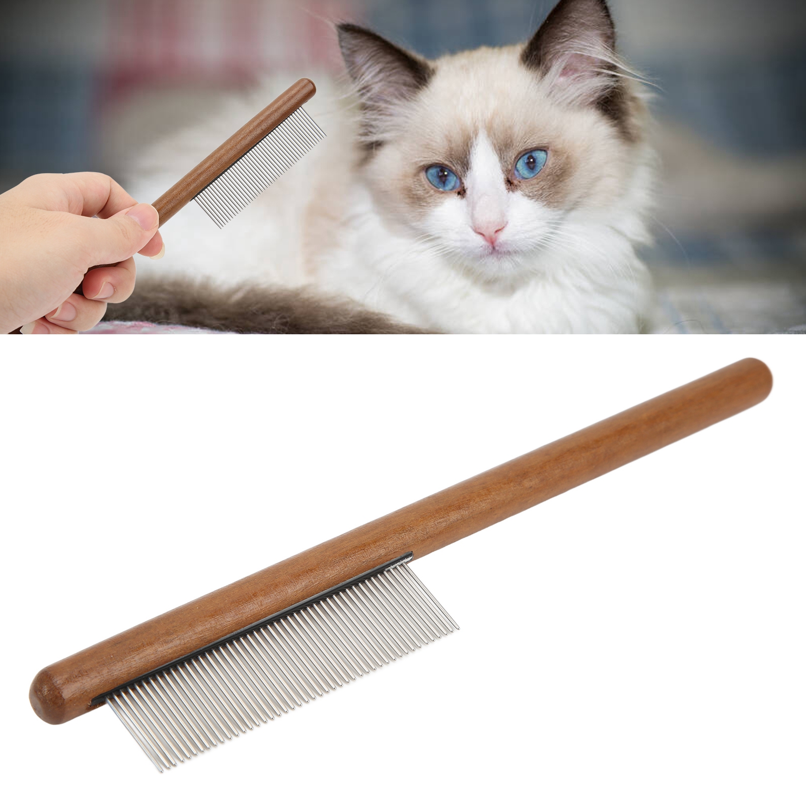 Reusable Wood Pet Open Knot Comb, Cat and Dog Comb, Remove Floating Hair, Cats and Dogs
