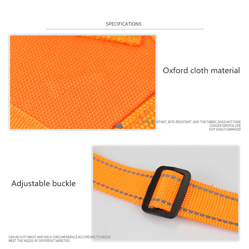 Dog Harness Adjustable Saddle Pet Harness Outdoor Reflective Oxford Cloth Harness for Large, Medium & Small Dog Training Running