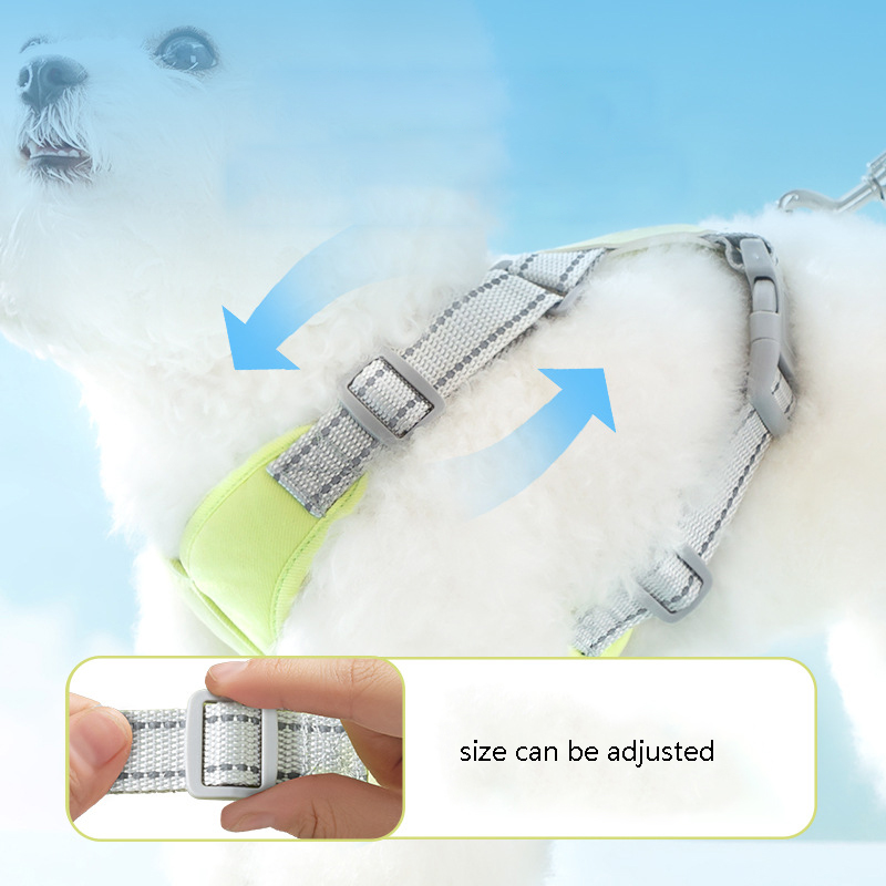 Dog Harness & Leash Set Reflective Adjustable Vest Harness Medium Small Dog Teddy Corgi Bichon Walking Leash for Outdoor Travel