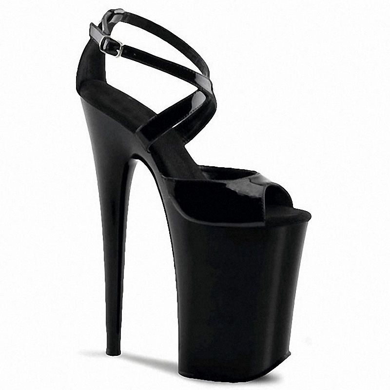 Queen Peep Toe Sexy Fetish Shoes high heels 20cm stilettos 8 Inch Exotic Strip Pole Dance Shoes Catwalk Women's Gothic Big Size