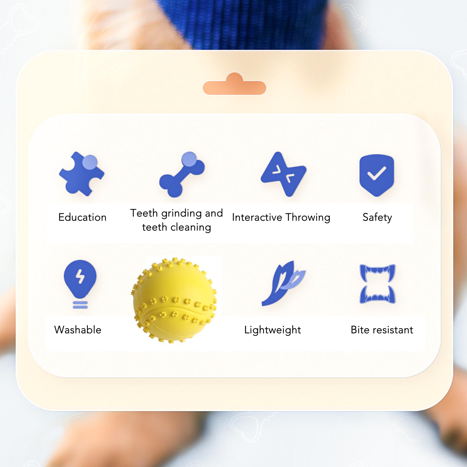 Pet Rubber Ball Toy Teeth Grinding Puzzle Safe Interactive Training Ball Toy For Small Medium Dogs Cats Rubber Baseball