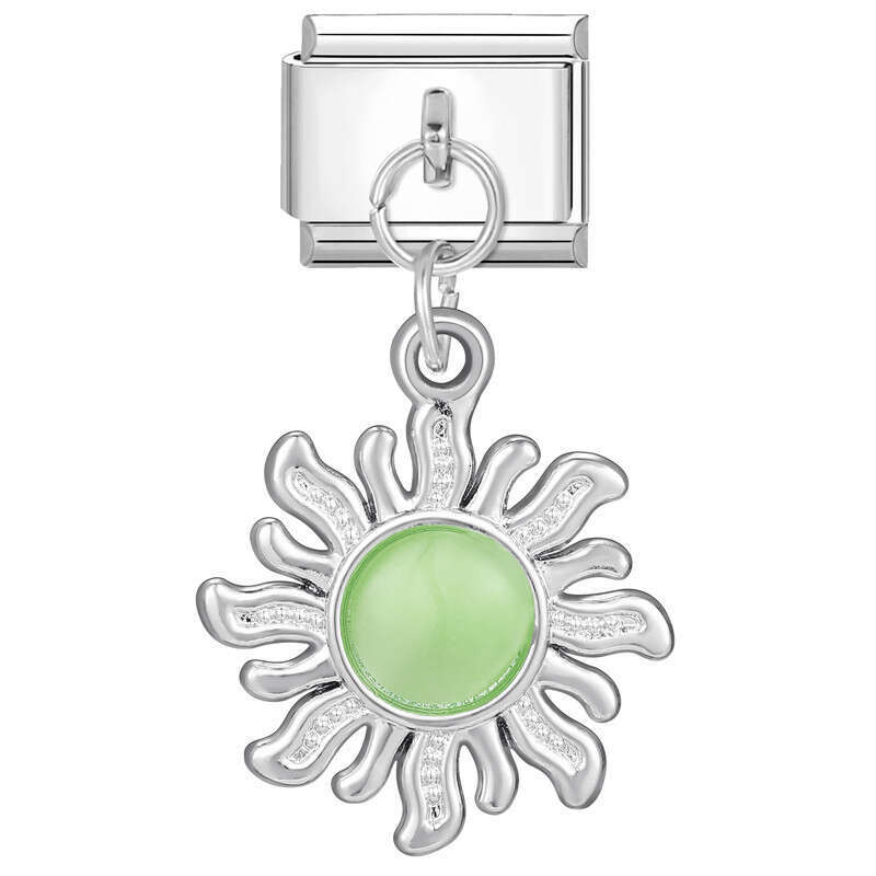 New Women's Gift Heart Butterfly Shiny CZ Pendant Italian Charms Links Bangle Beads Fit 9mm Stainless Steel Bracelet Making DIY For Women Fashion