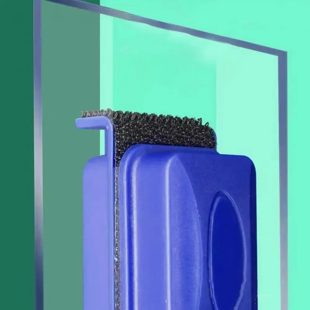 Aquarium Glass Brush Double-sided Magnetic Fish Tank Algae Scraper Cleaner for Small Aquariums Easy to Hold Operate Water Tank