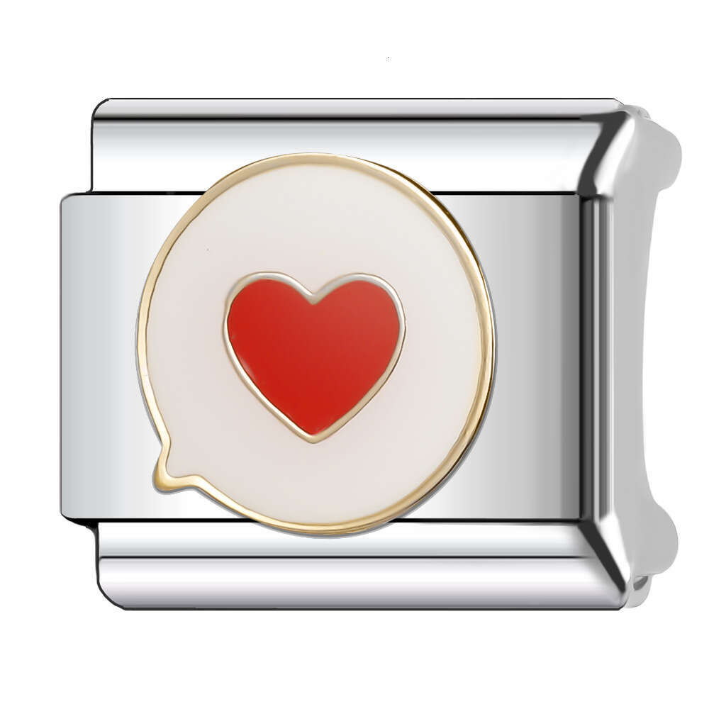 New Women's Gift love mom red heat flower Bead Italian Charms Links Bangle Beads Fit 9mm Stainless Steel Bracelet Making DIY For Women Fashion Je