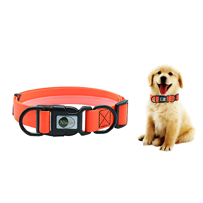 Dog Collar Waterproof Pet Collars Anti-Odor Durable Adjustable PVC & Polyester Soft with Towing D-ring Colorful Dog Collars