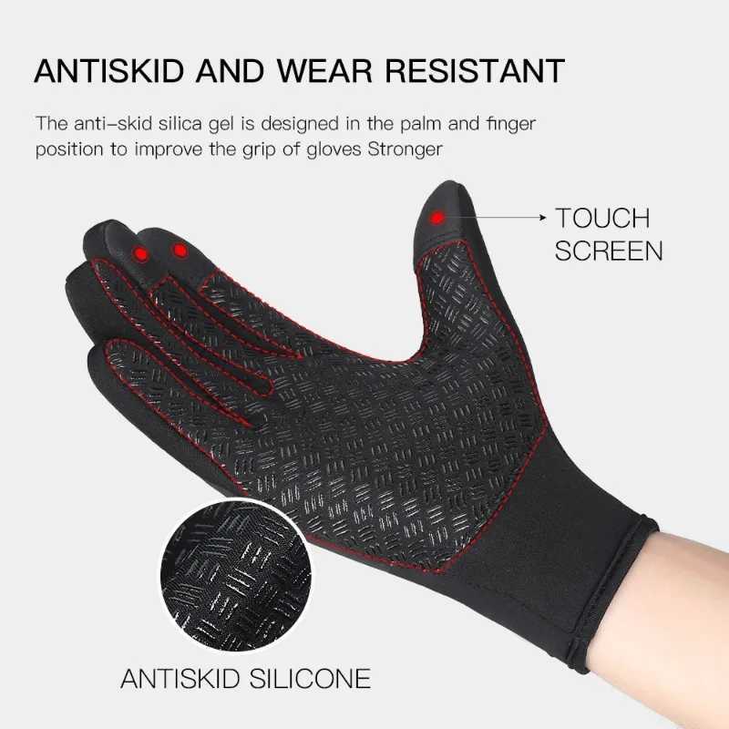 New Winter Gloves Men Women Touch Cold Waterproof Motorcycle Cycle Gloves Male Outdoor Sports Plus Velvet Warm Running Ski Glove Y240914