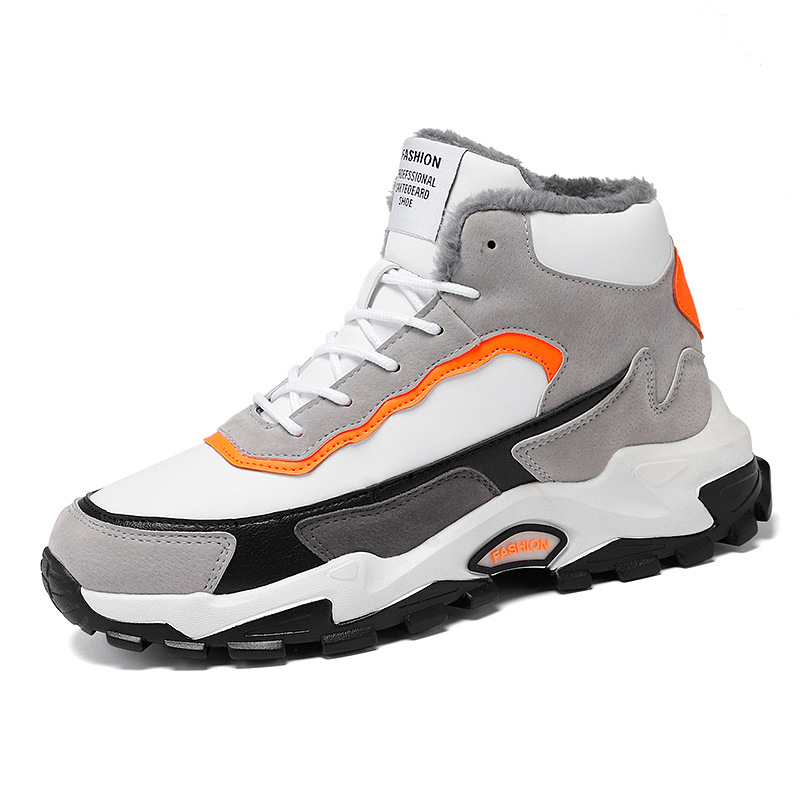 Winter Mens Casual Sneakers Fleece Keep Warm Shoes Men High Top Plus Fur Cotton Large Size 45 Snow Boots Skate Shoes for Men