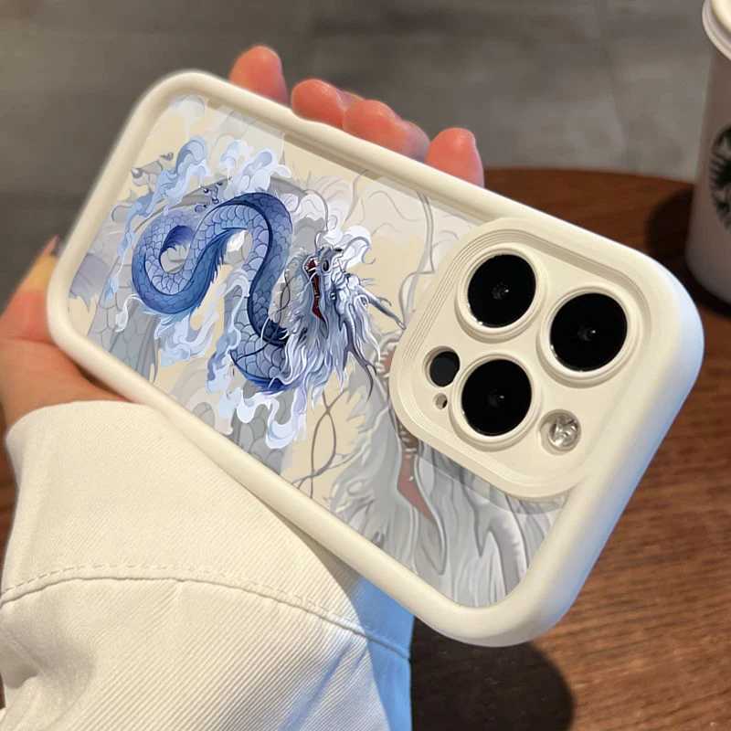 Illusory Color Chinese Dragon Silicone Phone Case For iPhone 16 15 14 13 12 11 Pro Max XS X XR 7 8 Plus Shockproof Bumper Cover Z240914