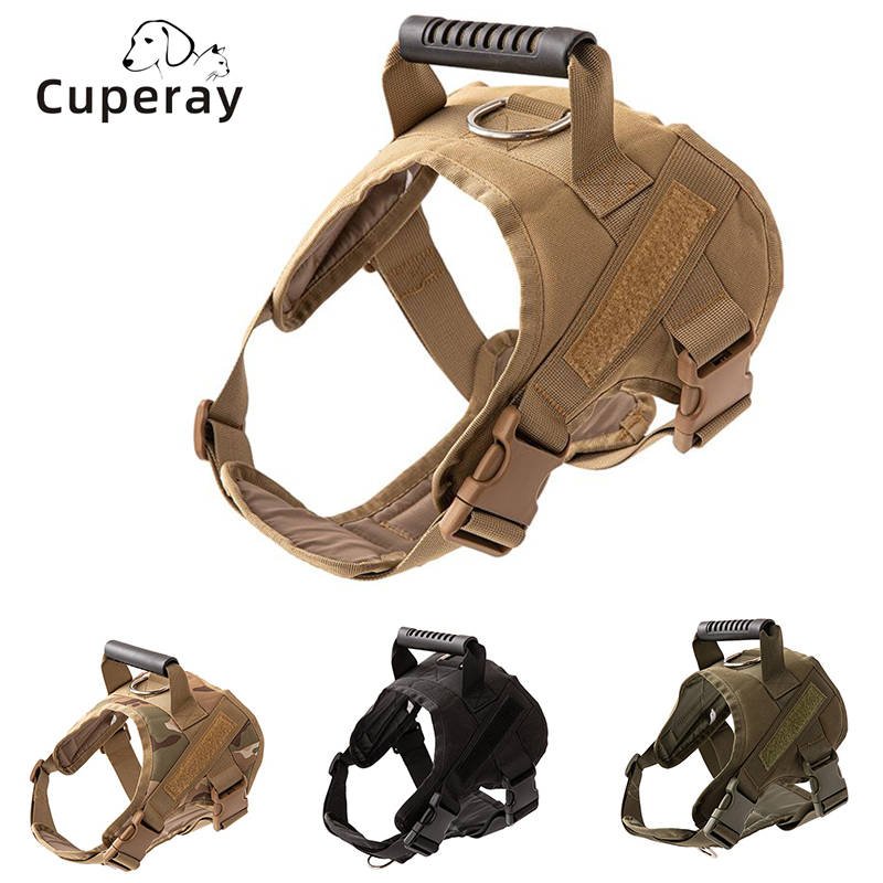 Tactical Dog Harness Vest with Handle,Military Dog Harness for Large Medium Dogs Adjustable Dog Vest Harness for Walking Hiking