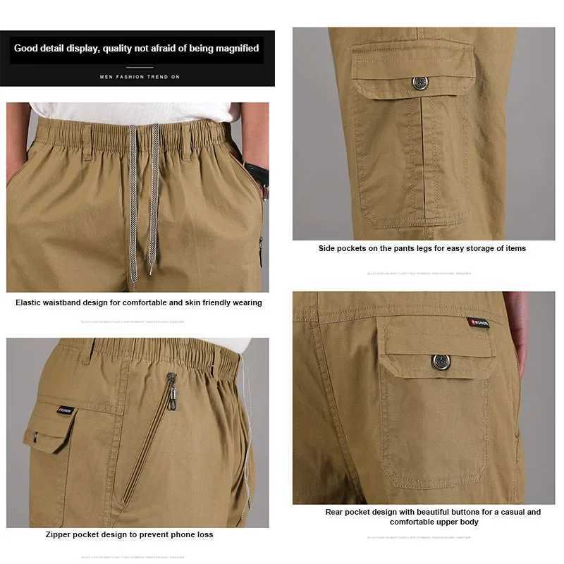 Mens Cropped Shorts Pure Cotton Business Gentleman Loose Fitting Casual Solid Color Versatile Work Shorts Y240914