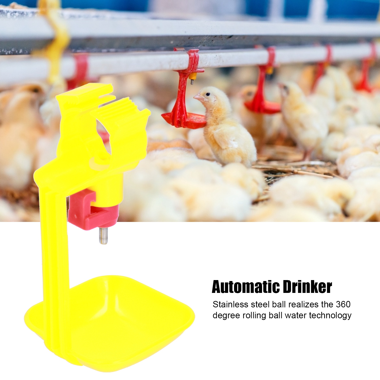 Chicken Nipple Drinker with Cup, Integrated Automatic Drinking Bowl, Poultry Accessory, 20ml, 10Pcs