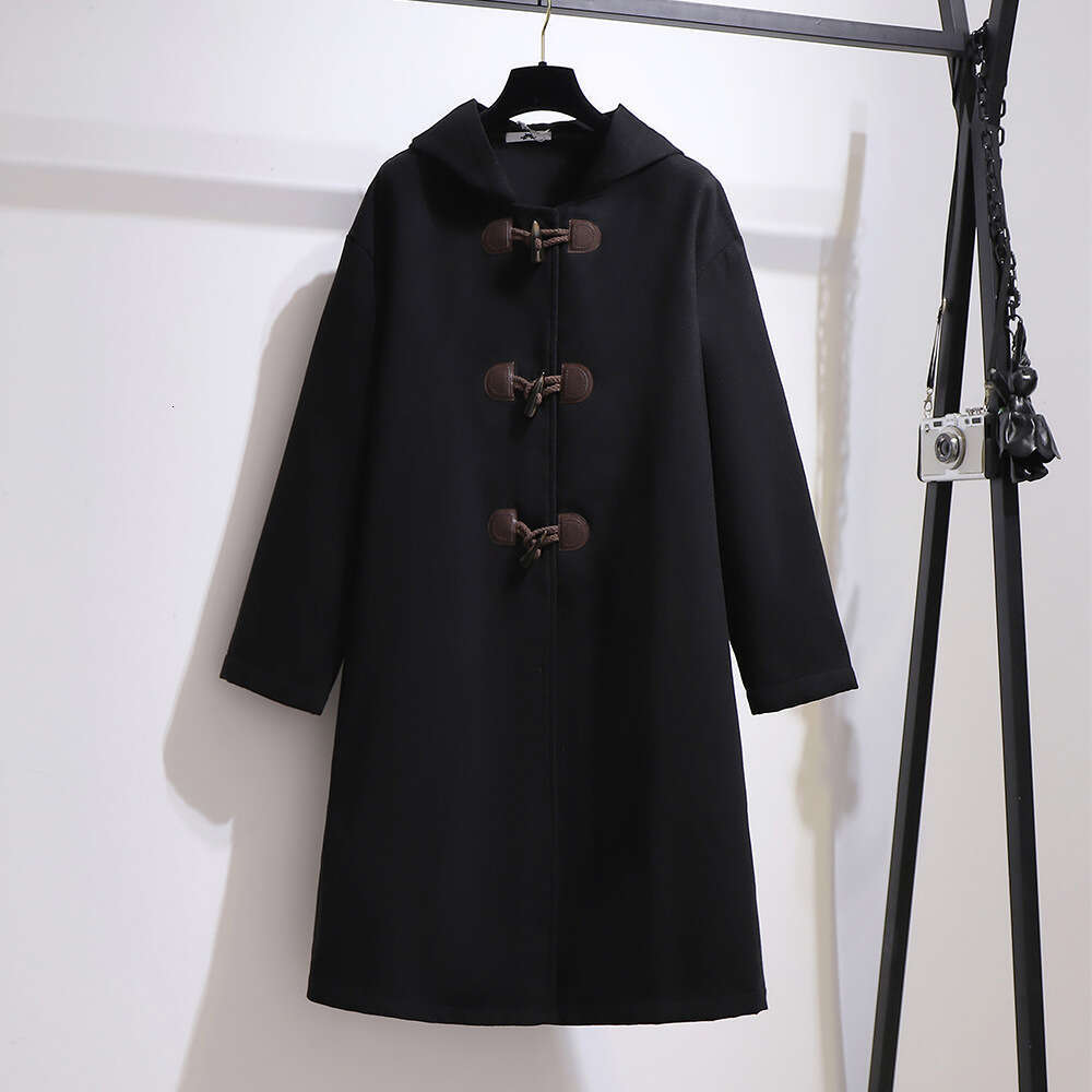 150Kg Plus Size Women's Autumn Winter Double-Sided Bust 156Cm 6Xl 7Xl 8Xl 9Xl 10Xl Long Horn Buttoned Woolen Coat