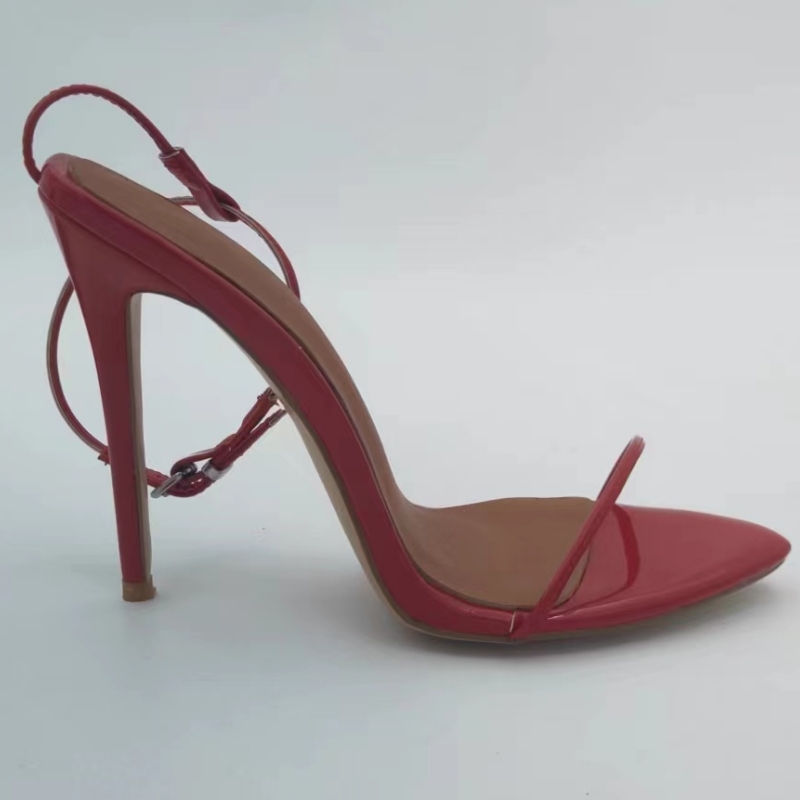 Summer Sexy Sandals New For Women Large Size 45 High Heels Flip ps Narrow Straps Wedding Party Dance Shoes Ladies Footwear beab Stra