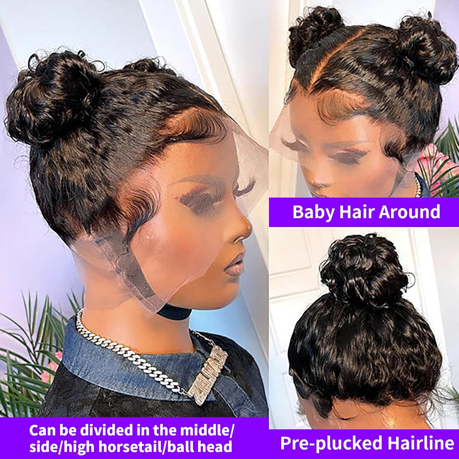15A Full Lace Wigs Human Hair Wigs HD Transparent Handmade Invisible Lace front Pre Plucked 180% Density Brazilian Kinky Curly Wigs
