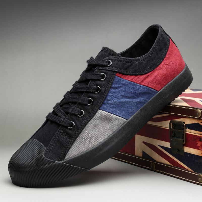 Men's Canvas Shoes Flat High Top Vulcanized Shoes Men's Sneakers 2023 New Men Black Casual Canvas Shoes Men's Shoes Sneakers