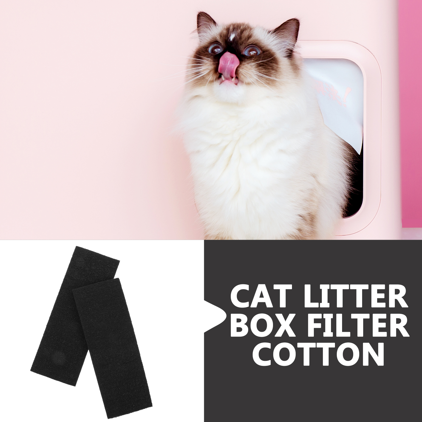 2 Pcs Cat Litter Box Filter Automatic Spot Toy Odor Accessory Rug Replaceable