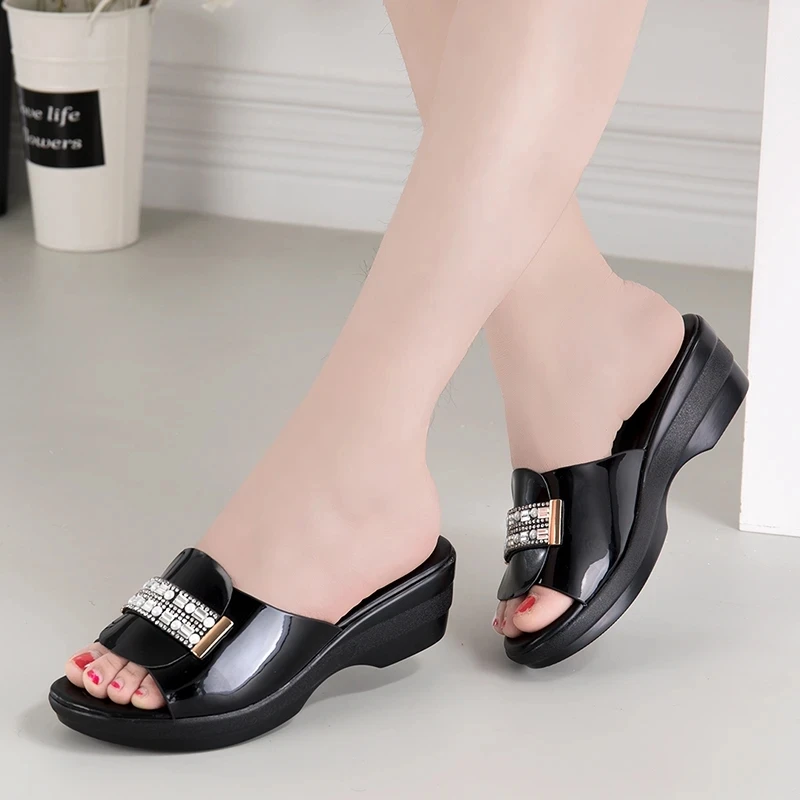 Women's Slippers Sandals Summer 4.5cm High Heels Women Shoes Woman Slippers Summer Sandals Casual Shoes women sandals