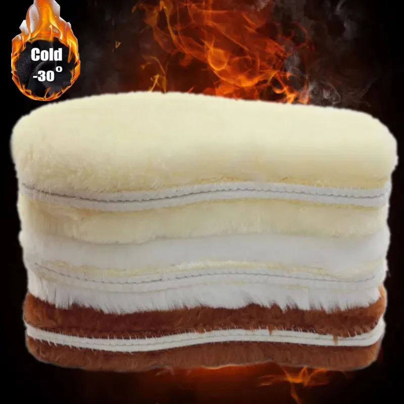 1pair Size 35-45 Thicken Thermal Insoles Winter Plush Insoles Natural Snow Boots Wool Warm Insoles for Men Woman Heating Insole 240914