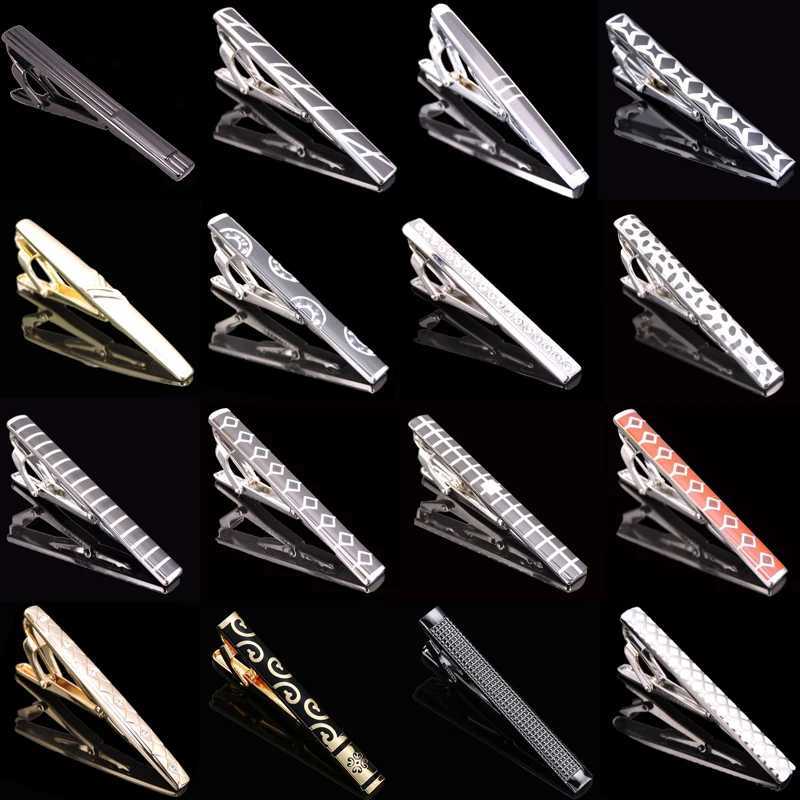 Fashion mens business formal Shirt cufflink tie clip high quality brass enamel craft exquisite pattern tie clipX240914