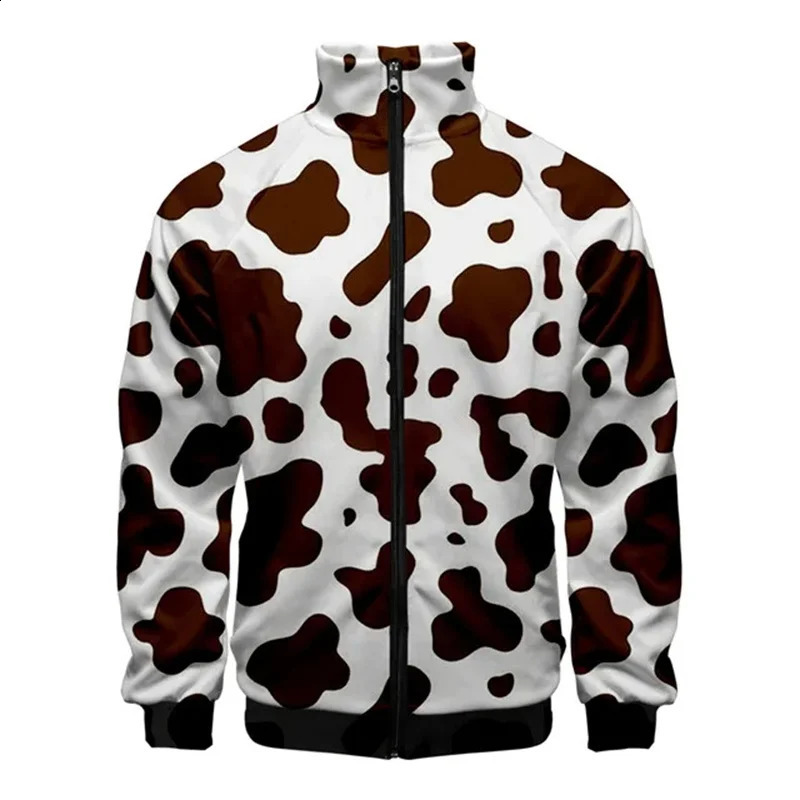 Black and white denim spotted 3D printed jacket mens casual long sleeved womens selling spring autumn zipper 240904