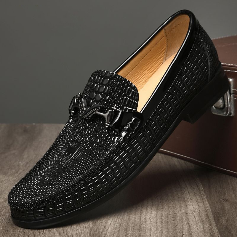 Genuine Leather Men's Footwear Slip on Office Formal Shoes Wedding Party Dress Shoes Luxury Brand Driving Lazy Loafers Moccasins