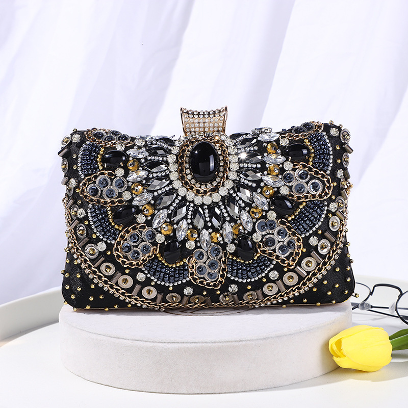 Fashionable Handmade Beaded Embroidery Banquet Comfortable and Elegant Charm Makeup Bag, Evening Dress Bag for Women