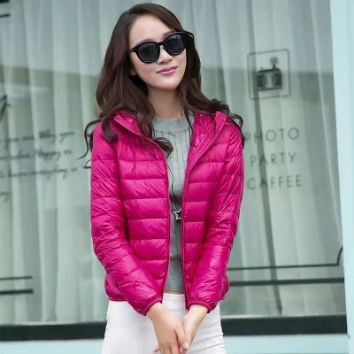 Womens winter ultra light down jacket hooded sweatshirt ultra-thin packaging down jacket womens autumn winter park womens clothing JK-635 240913