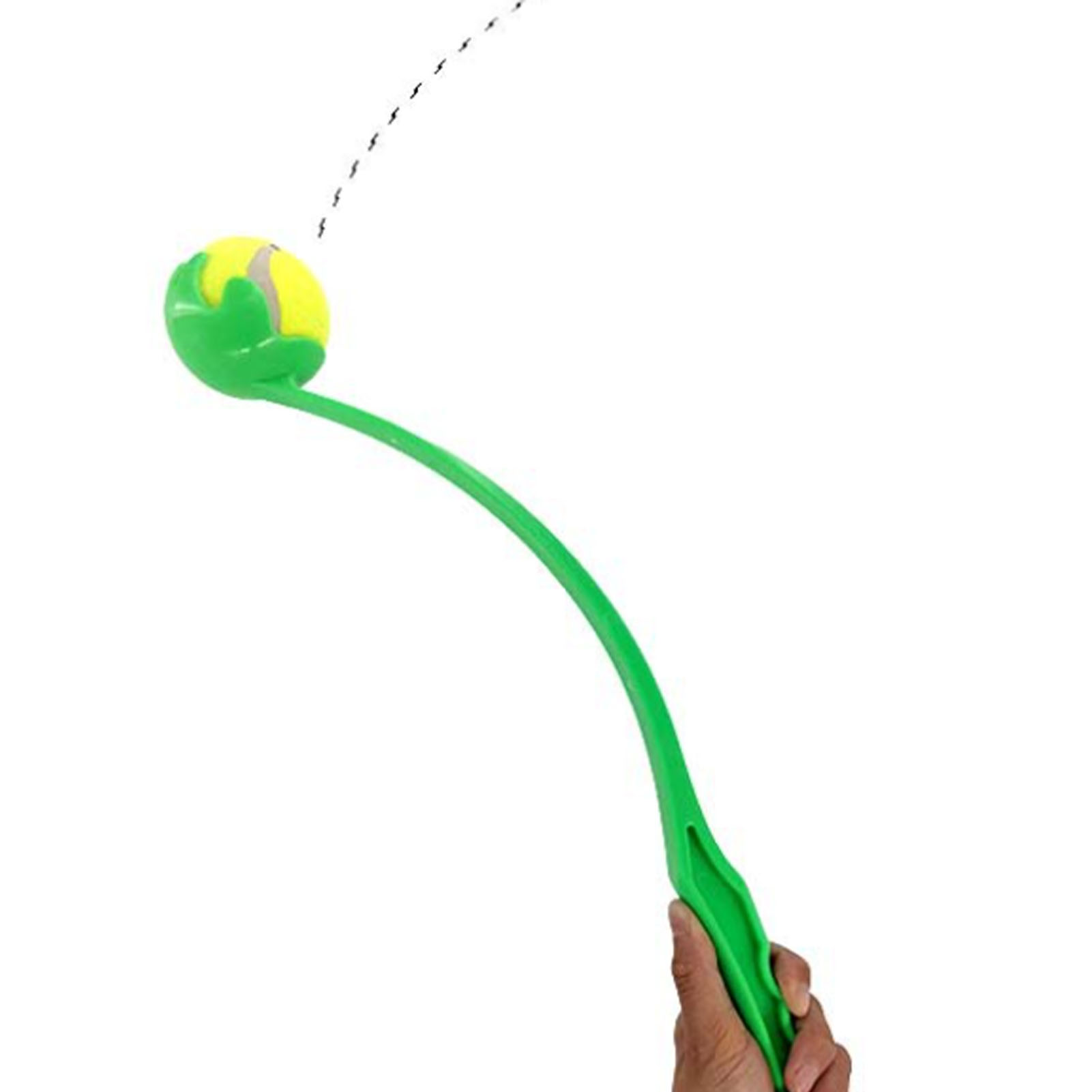Hand Dog Ball Launcher With Ball Ergonomic Handle Interactive Dog Tennis Ball Thrower For Outdoor Playing Training