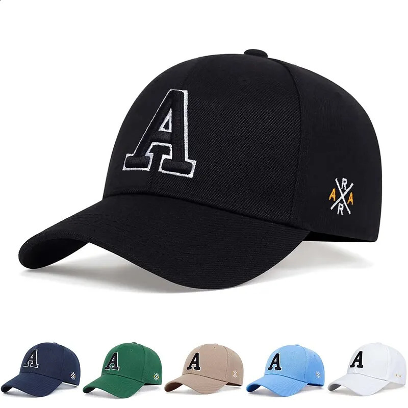 Unisex Simple Letter A Embroidery Baseball Caps Spring and Autumn Outdoor Adjustable Casual Hat Sunscreen 240906