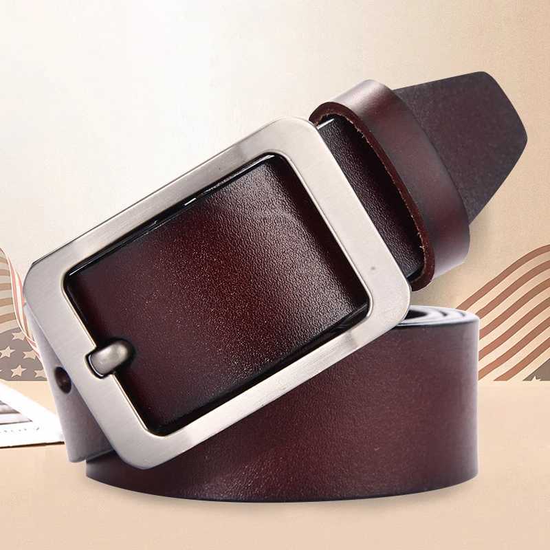 Japanese style buckle simple belt mens belt new large size 100-130cm vintage needle buckle mens belt high qualityX240914