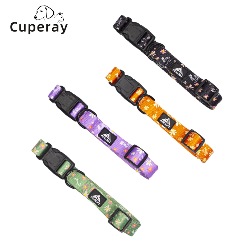 Printed Dog Collar Adjustable Nylon Pet Collar and Leashes Set Pet Supplies Medium,Small Dog Collars for Dog Walking & Training