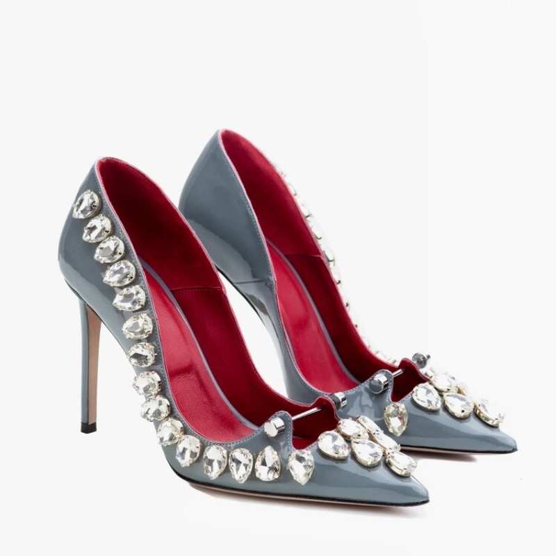 Roman Cross Strap Rivet Thin High Heels Shose 2024 New Women's Spring Summer Sexy Pointy Metal Buckle Show High Heels Size 35-44