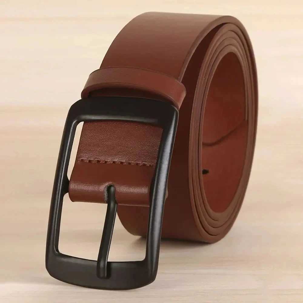 1pc Mens Belt Classic Fashion PU Leather Belt High End Authentic Fashion Metal Buckle Women Belt Paired with Jeans Belt UnisexX240914