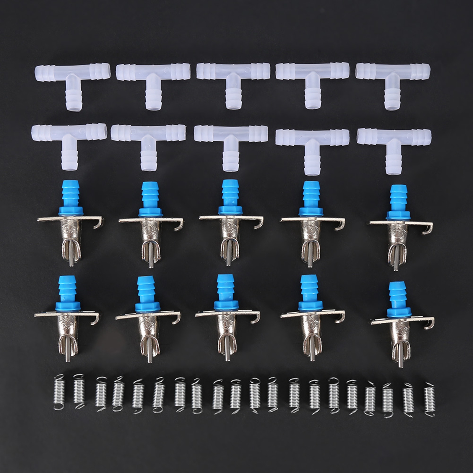 10PCS Rabbit Drinker Nipple Waterer Drinking Water Tool Double Hang Springs