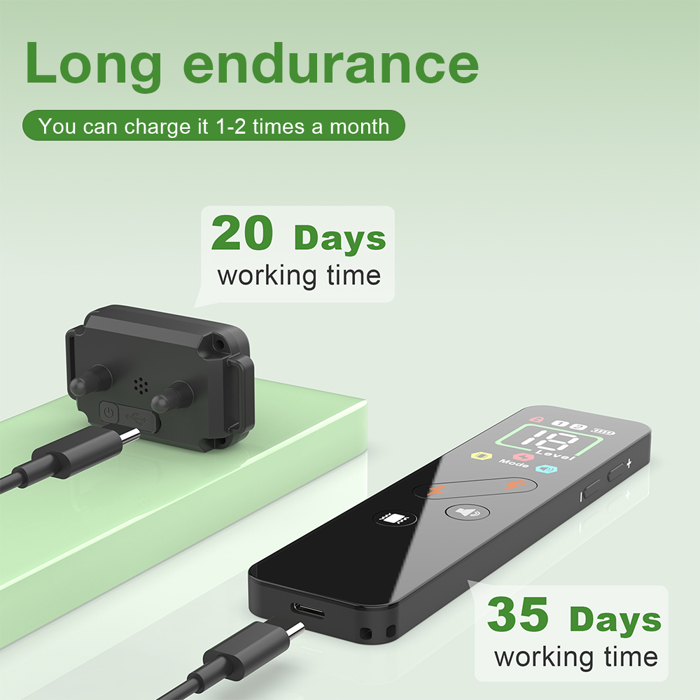 800M Dog Training Collar Color Screen Remote Control Dog Trainer Electric Shock Vibration Buzzer Type-C Anti Bark Dog Collar