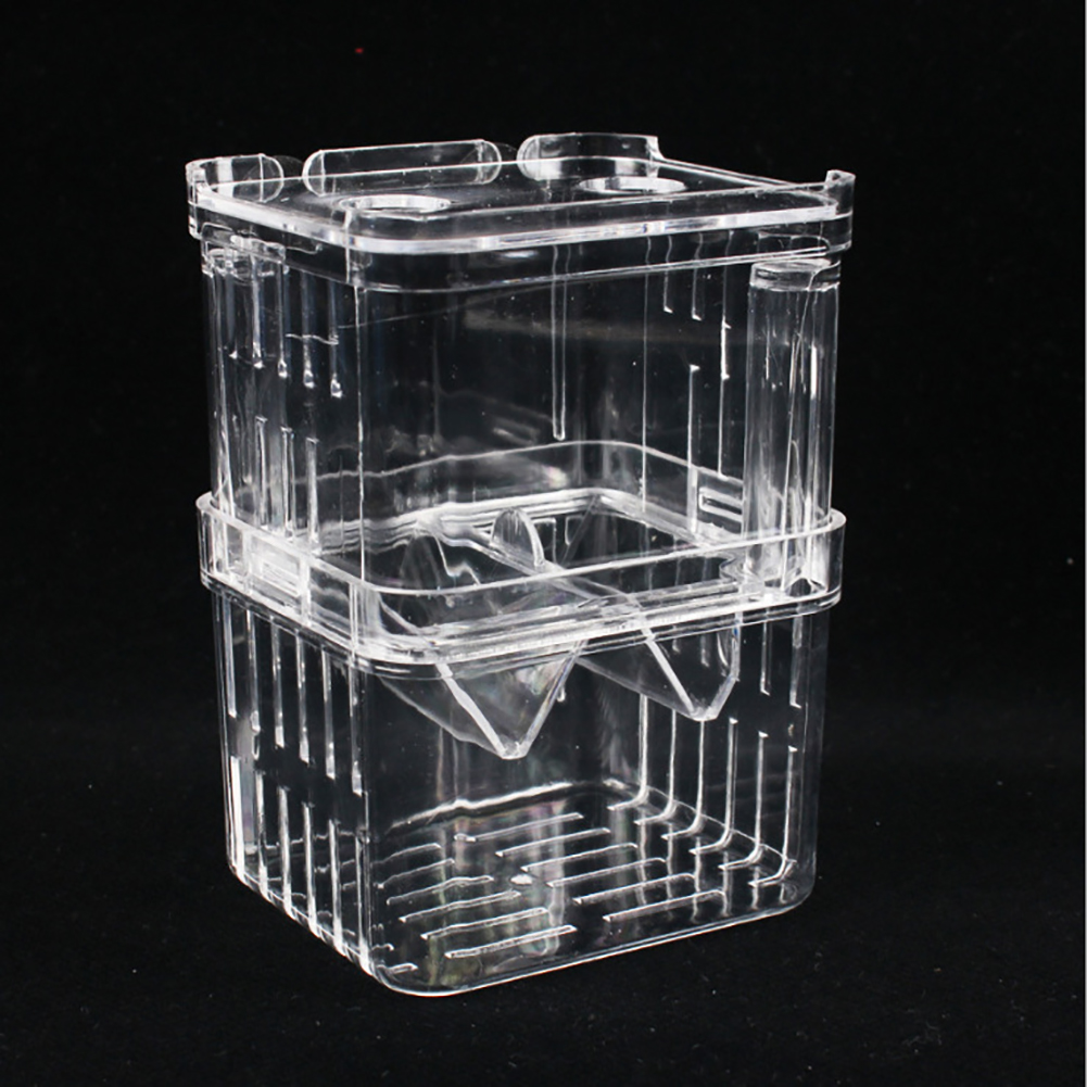 Double-Deck Clear Fish Breeding Isolation Box Aquarium Breeder Fish Tank Hatching Incubator Fish House Home