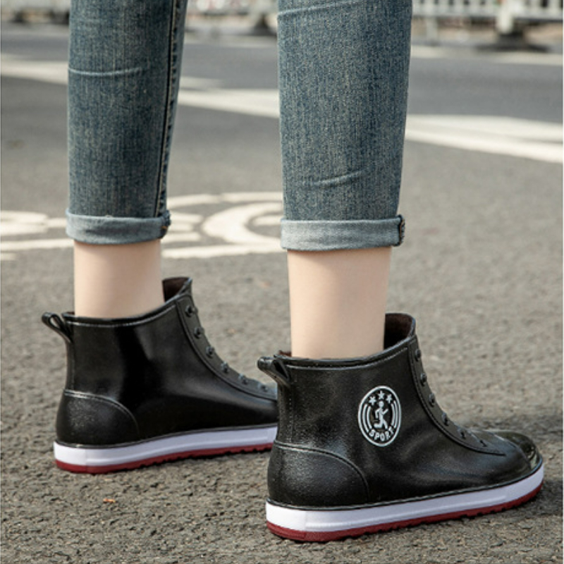 Water Boots Woman Rain Free Shipping Insulated Rubber Shoes Women Galoshes Comfort Flat Work Garden Waterproof Rain Gum Boots