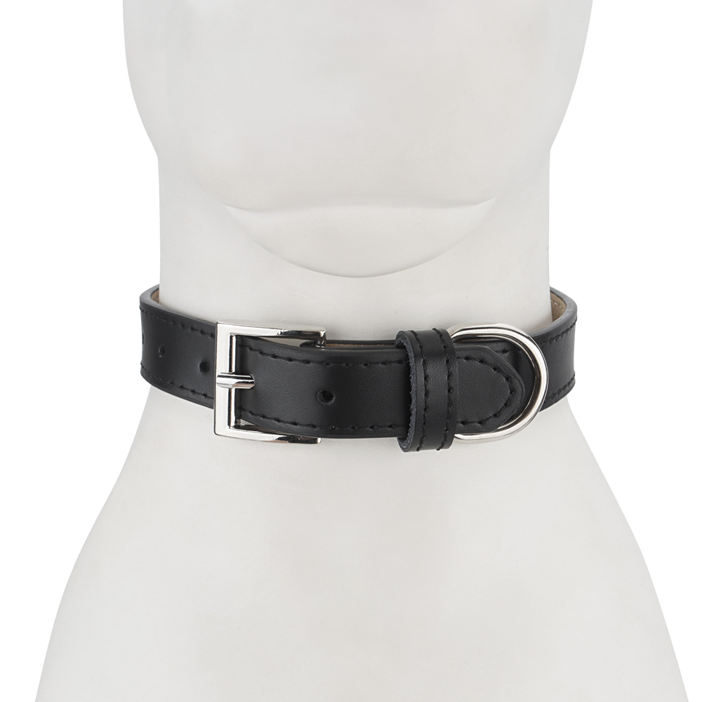 Leather Dog Collar,Soft Padded PU Dog Collars with Heavy Duty Buckle,Durable & Comfortable for Small Medium Large Dogs Walking