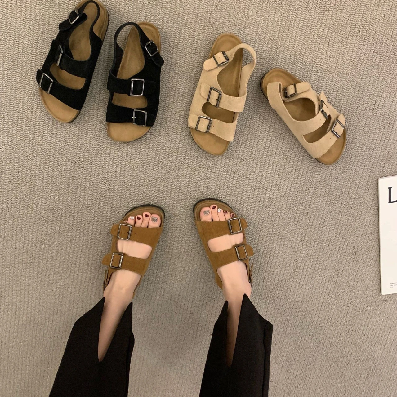 Summer New Fashion Women Flat Rome Female Shallow Flats Clip Toe Beach Sandals c6d4 s