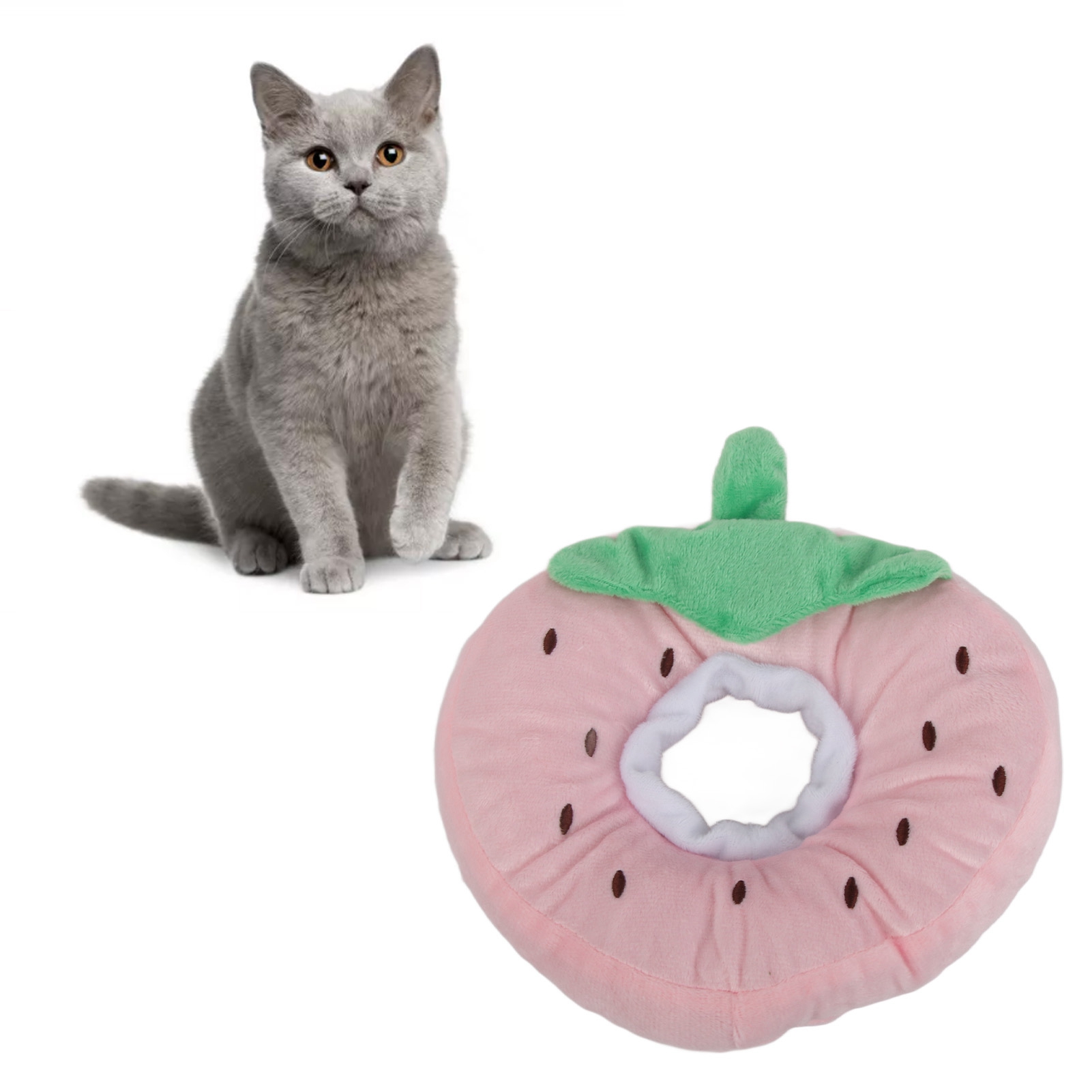 Cat Cone Collar, Cute Fruit, Soft, Adjustable, Prevents Licking, Surgery Recovery, Collars for Cats, Kittens Pets