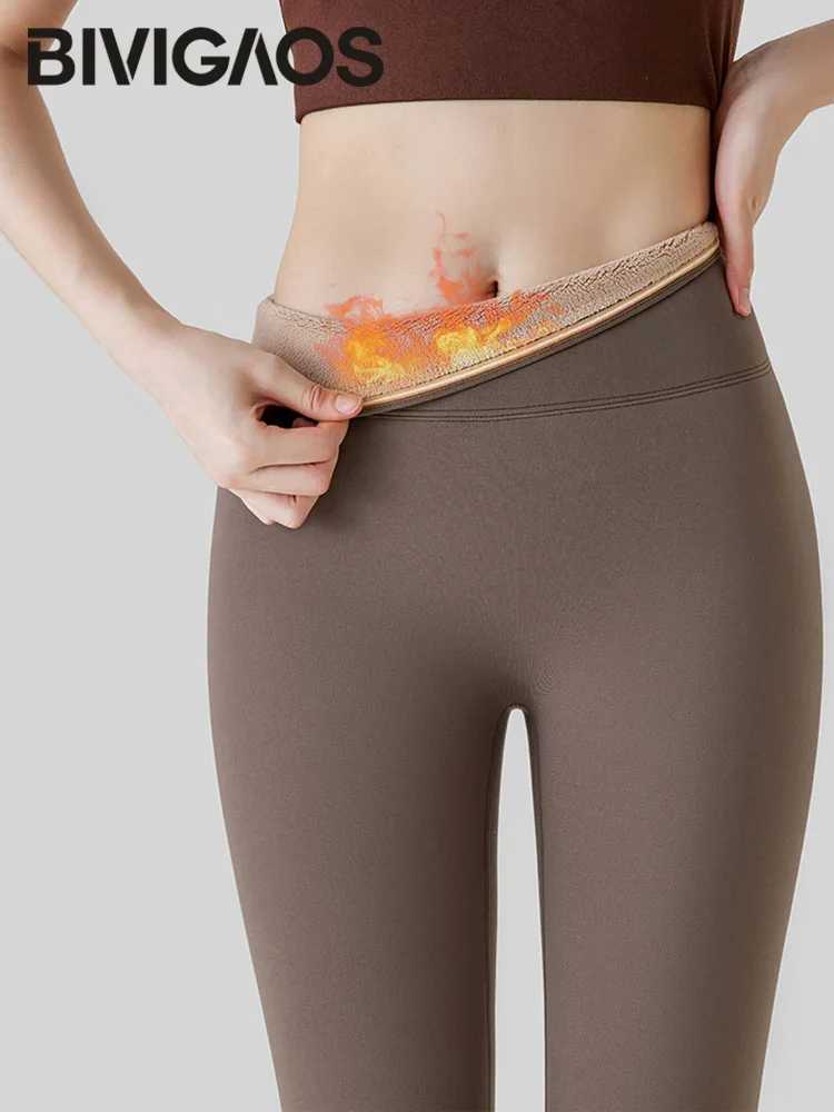 BIVIGAOS New Autumn Winter Alpaca Velvet Shark Leggings Women Thick Warm Leggings High Waist Seamless Slim-Fit Thermal PantsX240914