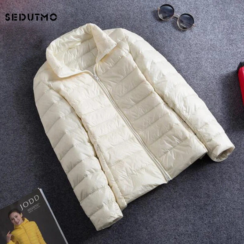 SEDUTMO Winter Ultra Light Down Jacket Womens Short Jacket Warm Thin Spring Black Inflatable Jacket ED419 240913