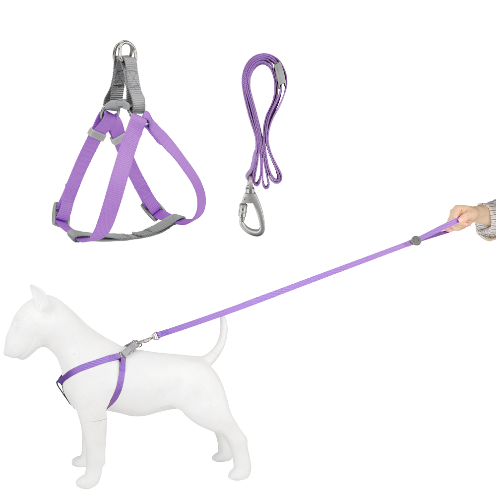Adjustable Nylon Dog Leash Harness To Prevent Break Free Macaron Pet Harness and Leash Set for Small & Medium Dogs Dog Walking