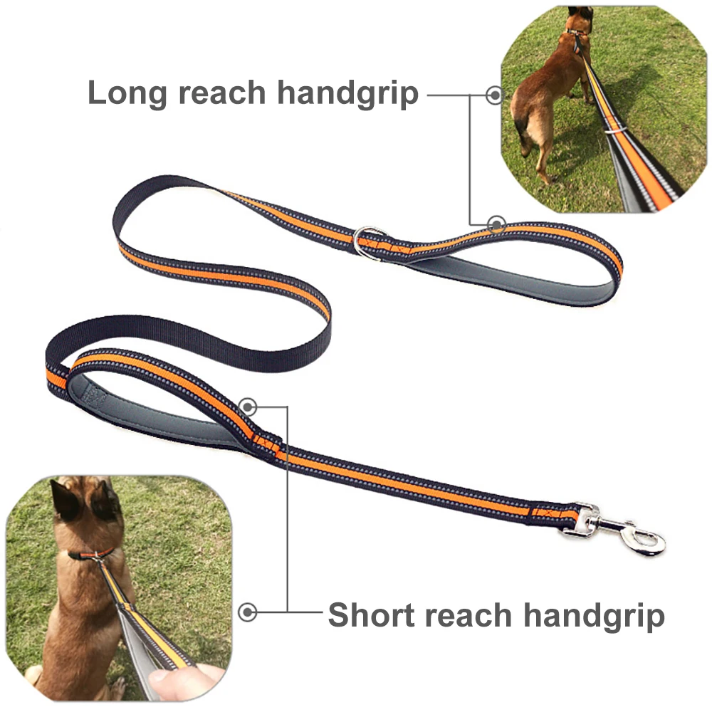150cm Dog Leash with Soft Padded Double Handle,Durable Strong Dog Leash,Reflective Nylon Walking Lead for Large,Medium,Small Dog